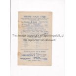 HUDDERSFIELD TOWN V LIVERPOOL 1945 Programme for the FL North match at Huddersfield 8/12/1945,