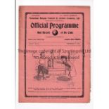 TOTTENHAM HOTSPUR V WOOLWICH ARSENAL 1911 Fold out programme for the League match at Tottenham 25/