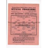 TOTTENHAM HOTSPUR V ARSENAL Single sheet programme for the Football League South match at