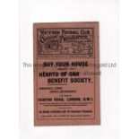 1926/7 WATFORD v NEWPORT COUNTY Programme for the League match at Watford 25/9/1926 slightly creased