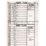 MANCHESTER UNITED Single sheet programme / team sheet for the away Friendly at Hibernian 26/12/1981.