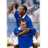 RANGERS Autographed six b/w and colour 12 x 8 photos showing iconic members of teams from the