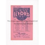 ILFORD V ST. ALBANS CITY 1934 Programme for the League match at Ilford 15/12/1934, very slight