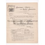 MANCHESTER AND DISTRICT F.A. 1901 Annual General Meeting Agenda and Statement of Account 11/6/1901