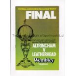 F.A. OFFICIALS AUTOGRAPHS 1978 Programme for the 1978 Trophy Final signed inside by Stanley Rous,