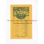 ILFORD V DULWICH HAMLET 1932 Programme for the London Senior Cup match at Ilford 12/3/1932, very