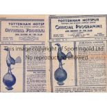 TOTTENHAM HOTSPUR V ARSENAL Two programmes for the London Combination matches at Tottenham 46/7