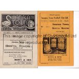 SWANSEA v BRISTOL ROVERS Two programmes from 1947/8 slight folds and 1948/9 folds and slightly