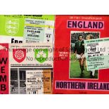 GEORGE BEST Programmes and ticket for 3 games in which Best played for Northern Ireland v England at