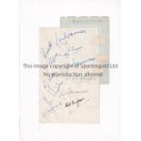 COVENTRY CITY AUTOGRAPHS 1950/1 A white sheet signed by 12 players including Warner, Alderton,