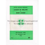 LEAGUE OF IRELAND V IRISH FOOTBALL LEAGUE Programme for the match in Dublin 17/3/1955 horizontal