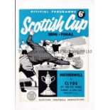 1958 SCOTTISH CUP SEMI-FINAL Programme for Motherwell v Clyde 5/4/1958 at Celtic Park, slight