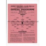 TOTTENHAM HOTSPUR Single sheet programme for the away FL South match v Clapton Orient 18/11/1944,
