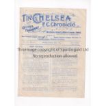 1910/11 AT CHELSEA AMATEUR TRIAL NORTH v SOUTH Programme for a trial match at Chelsea 30/1/1911.