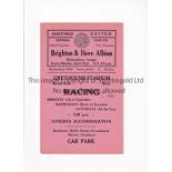 BRIGHTON & HOVE ALBION Programme for the away Met. League match v Hastings United 22/4/1957, very