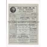 1920/1 CHESTER v WINSFORD Programme for the Cheshire County League game at Chester 18/12/1920,