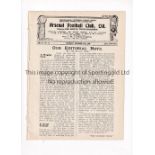 ARSENAL Programme for the home League match v Huddersfield Town 27/11/1920, ex-binder. Generally