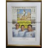 REAL MADRID LEGENDS AUTOGRAPHS A 24" X 20" framed and glazed limited edition signed montage by