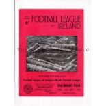 LEAGUE OF IRELAND V WELSH FOOTBALL LEAGUE Programme for the match in Dublin 23/9/1953 horizontal