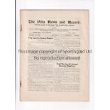 JULY 1929 ASTON VILLA END OF SEASON REPORT Villa News and Record Annual Report July 1929. Rusty