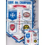 ARSENAL Two official Auxerre pennants 11" and 5" for the Champions League Group 2002/3 also