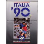 1990 WORLD CUP ITALY Official Tournament programme in Italian. Good