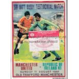 GEORGE BEST Programme and ticket for the Matt Busby Testimonial 11/8/1991 in which Best played.