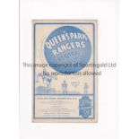 1938/9 QUEENS PARK RANGERS v NEWPORT COUNTY Programme for the League match at Rangers 8/4/1939