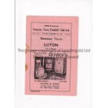 1946/7 SWANSEA v LUTON Programme for the match at Swansea 23/11/1946 with staples rusted away. Fair