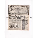 TOTTENHAM HOTSPUR Programme for the away League match v Newcastle United 12/9/1936, ex-binder.