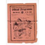 TOTTENHAM HOTSPUR V ARSENAL Programme for the League match at Tottenham 16/9/1933, frayed around the