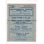 WALTHAMSTOW AVENUE V SOUTHEND UNITED 1937 FA CUP Programme for the tie at Walthamstow 11/12/1937,