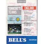 ENGLAND AUTOGRAPHS 1986 / ALEX FERGUSON Programme for England v Scotland 23/4/1986 at Wembley signed