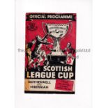 1950 LEAGUE CUP FINAL Programme for Motherwell v Hibernian 28/10/1950 with tape mark on the spine