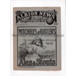 MANCHESTER UNITED Programme for the away League match v West Bromwich Albion 22/1/1921, slight