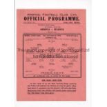 ARSENAL Single sheet home programme for the FL South match v Crystal Palace 24/3/1945, very slightly