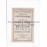 WAR-TIME INTERNATIONAL AT BRENTFORD 1942 Programme for Holland v Belgium 12/12/1942, horizontal