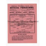 ARSENAL V TOTTENHAM HOTSPUR Single sheet programme for the Football League South match 9/12/1944