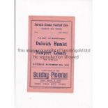 1933/4 DULWICH HAMLET v NEWPORT COUNTY FA CUP Programme for the FAC 1st round proper at Champion