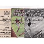 CRYSTAL PALACE Nineteen home programmes. v Norwich City 29/3/48, v Gillingham 7/10/50, v Southampton