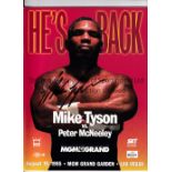 MIKE TYSON AUTOGRAPH On site programme for Tyson v McNeeley 19/8/1995 at the MGM Grand Las Vegas,