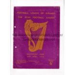 LEAGUE OF IRELAND V IRISH FOOTBALL LEAGUE Programme for the match in Dublin 22/4/1953 horizontal