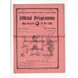 TOTTENHAM HOTSPUR V CHELSEA 1913 Fold out programme for the League match at Tottenham 27/12/1913.