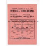 ARSENAL v ASTON VILLA 1945 Single sheet programme for the Arsenal home FL South match 22/9/45.