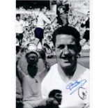 DAVE MACKAY Autographed 12 x 8 colorized photo showing a montage of images relating to the legendary
