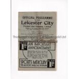 1934/5 LEICESTER CITY v ARSENAL Programme for the FAC game at Leicester 26/1/1935. Folded and very