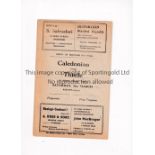 1951 NORTH OF SCOTLAND CUP FINAL AT CLACHNACUDDIN FC Programme for Caledonian v Thistle 31/3/1951,