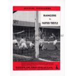 1959 GLASGOW CUP FINAL Programme for Rangers v Partick Thistle at Hampden Park 28/9/1959. Very good