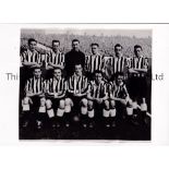 NEWCASTLE UNITED A 9" x 8" b/w Press team group photo with paper notation on the reverse V.