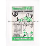 1938/9 SHAMROCK ROVERS v WATERFORD Programme for the League match at Shamrock 19/2/1939, with